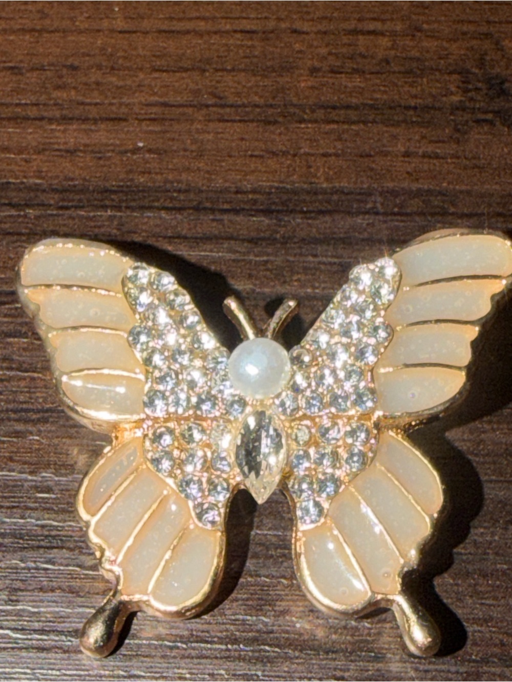 Butterfly Brooch with Pearl Accent